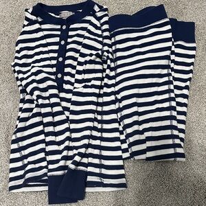 J. Crew Navy and White Striped Pajama Set